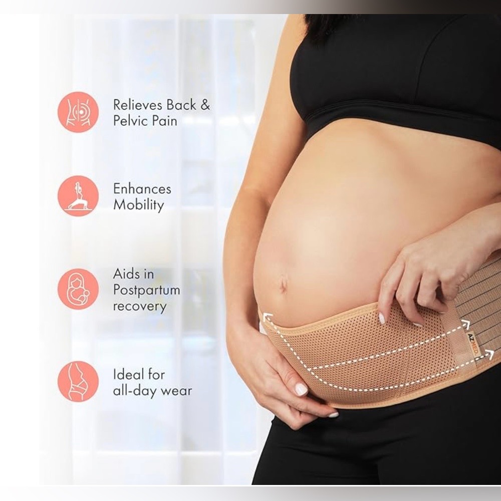 AZMED Maternity Belt Back Support | tan - Picture 2 of 5